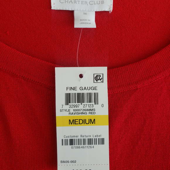 Cardigan Charter Club Red - Picture 3 of 3